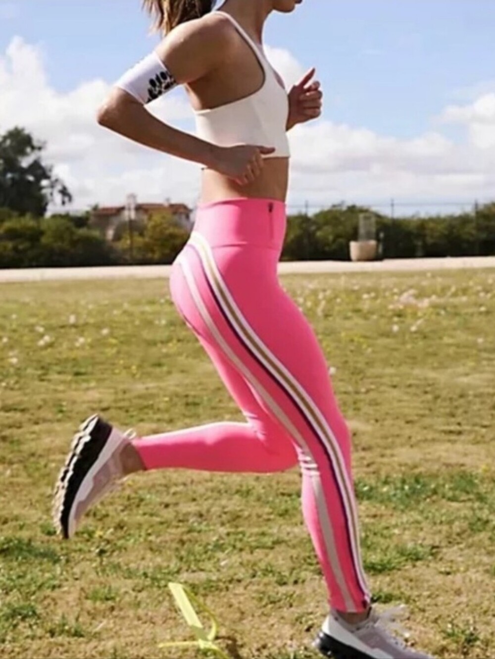 Free People Movement Run Racer Pink Leggings Sz Med .